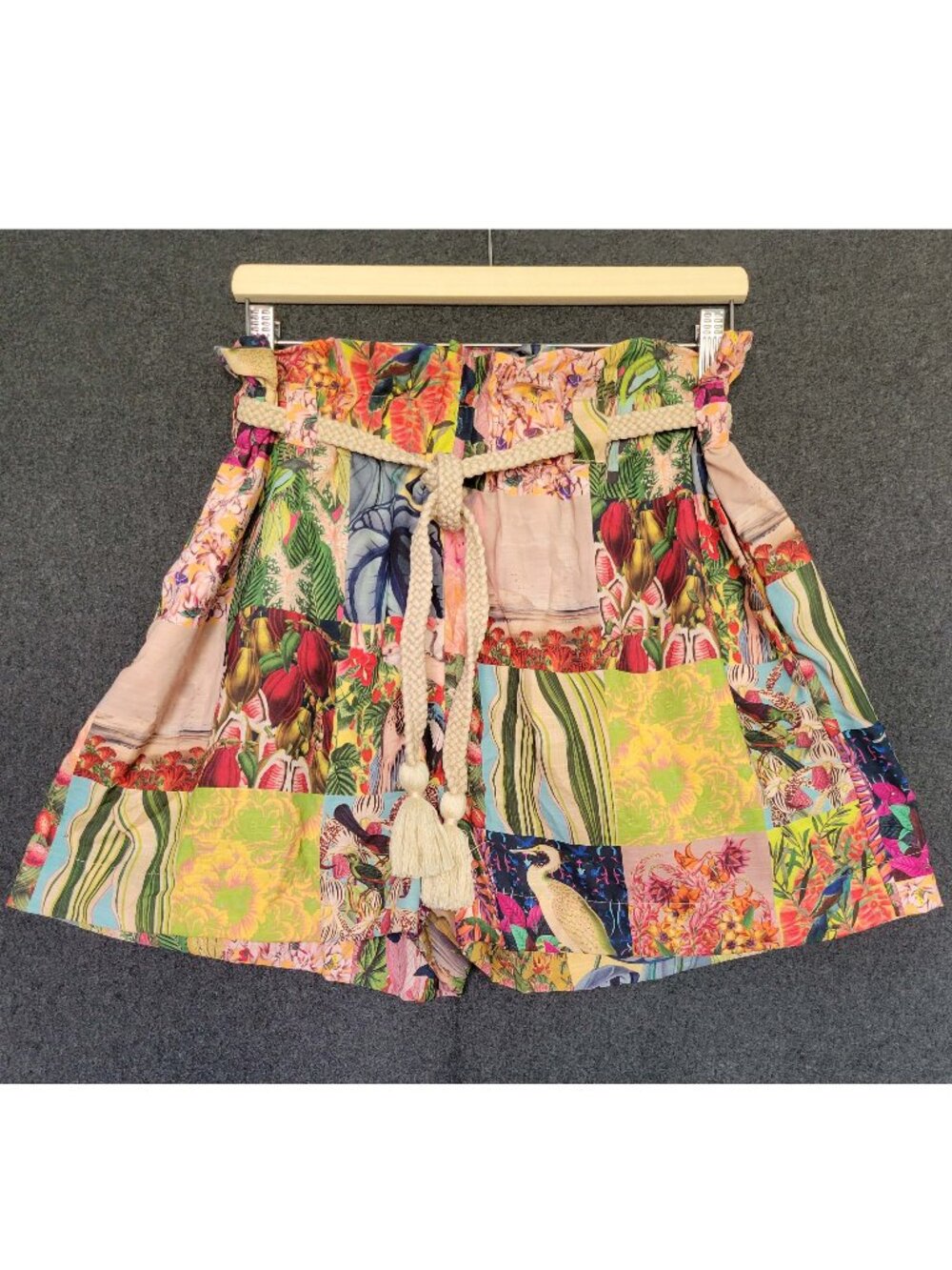 OndadeMar High Waisted Paper Bag Patterned Shorts Botanical Chic Quiet Luxury L